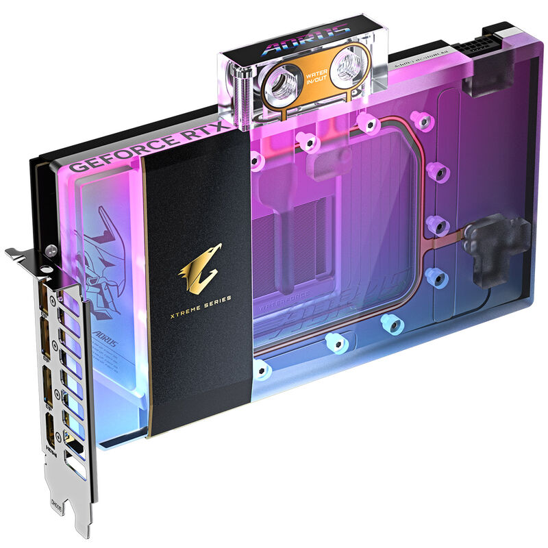 Oversikt over Gigabyte Aorus RTX 5090 Xtreme Waterforce WB størrelse og design