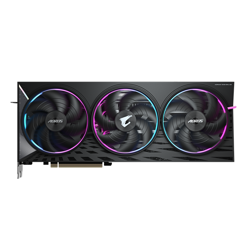 Bakside av Gigabyte AORUS RX 9070 XT Elite grafikkort