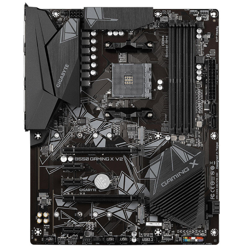 Detalj av PCIe 4.0 slot på Gigabyte B550 Gaming X V2