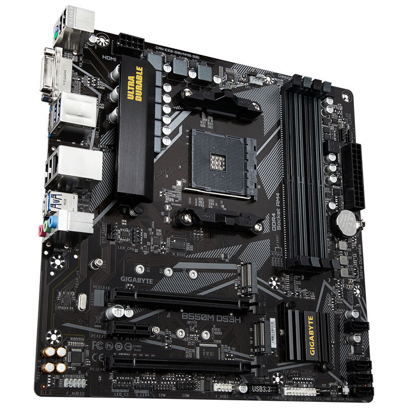 Gigabyte B550M DS3H hovedkort bakside
