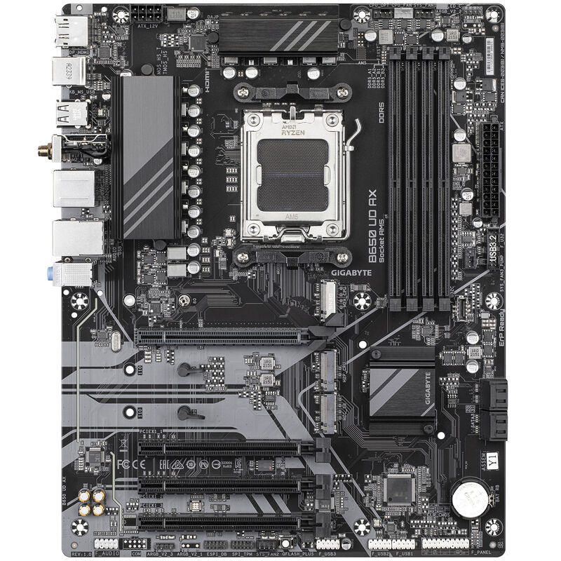 Detalj av Gigabyte B650 UD AX hovedkort