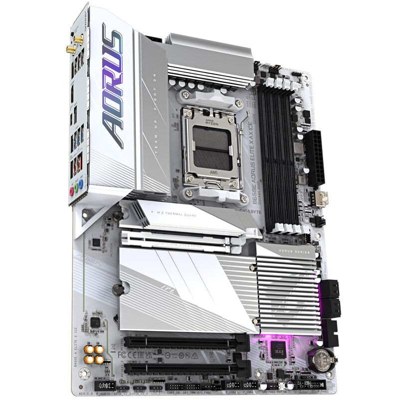 Gigabyte B650E Aorus Elite X AX ICE hovedkort bakside