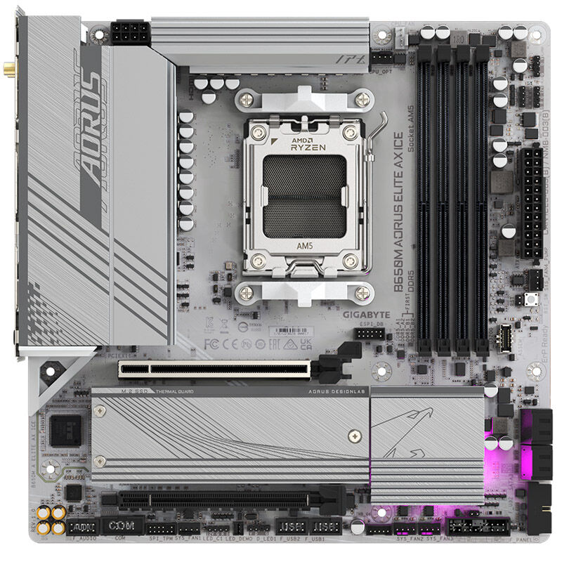Detaljbilde av Gigabyte B650M Aorus Elite AX ICE hovedkort