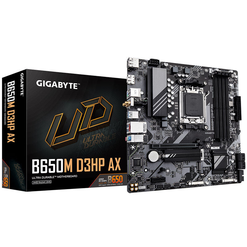 Gigabyte B650M D3HP AX hovedkort AM5 Micro-ATX DDR5 forfra