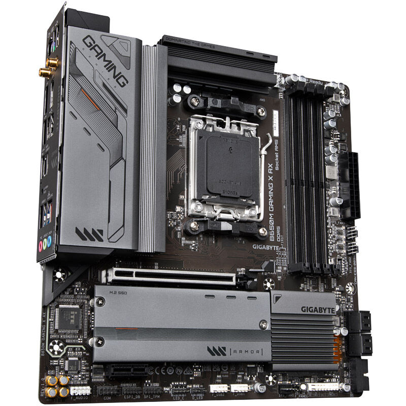 Gigabyte B650M Gaming X AX hovedkort bakside