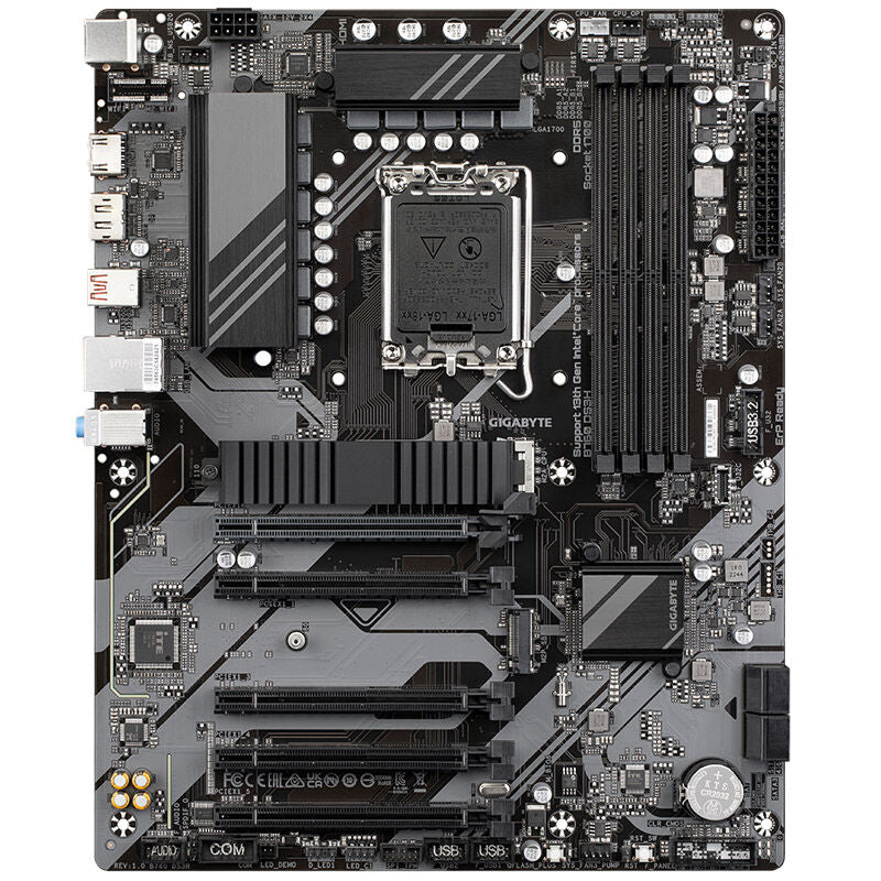 Detalj av Gigabyte B760 DS3H hovedkort kretskort