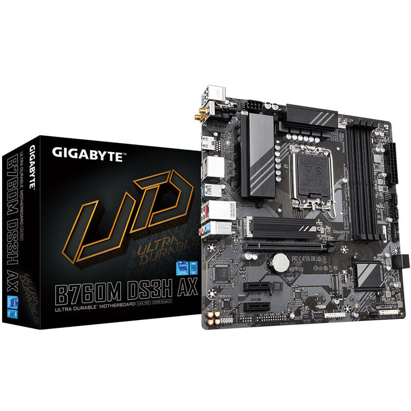 Gigabyte B760M DS3H AX hovedkort forfra