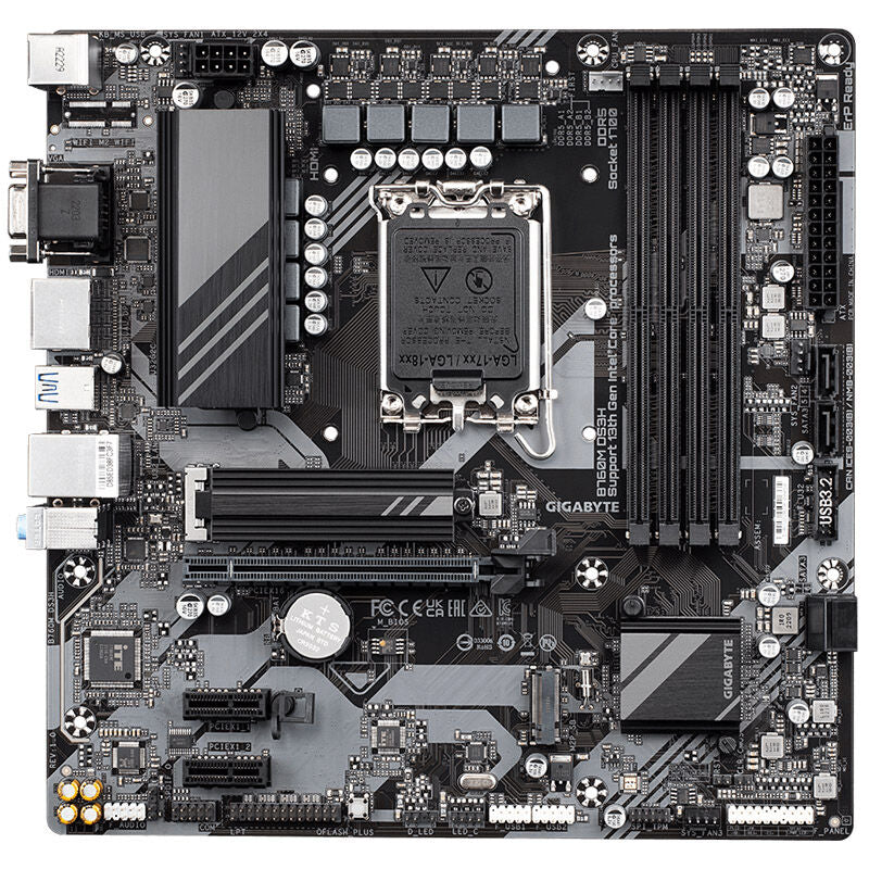 Detalj av Gigabyte B760M DS3H hovedkort M.2 slot