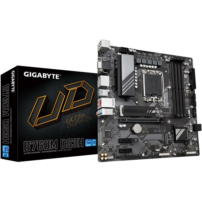 Gigabyte B760M DS3H hovedkort forfra