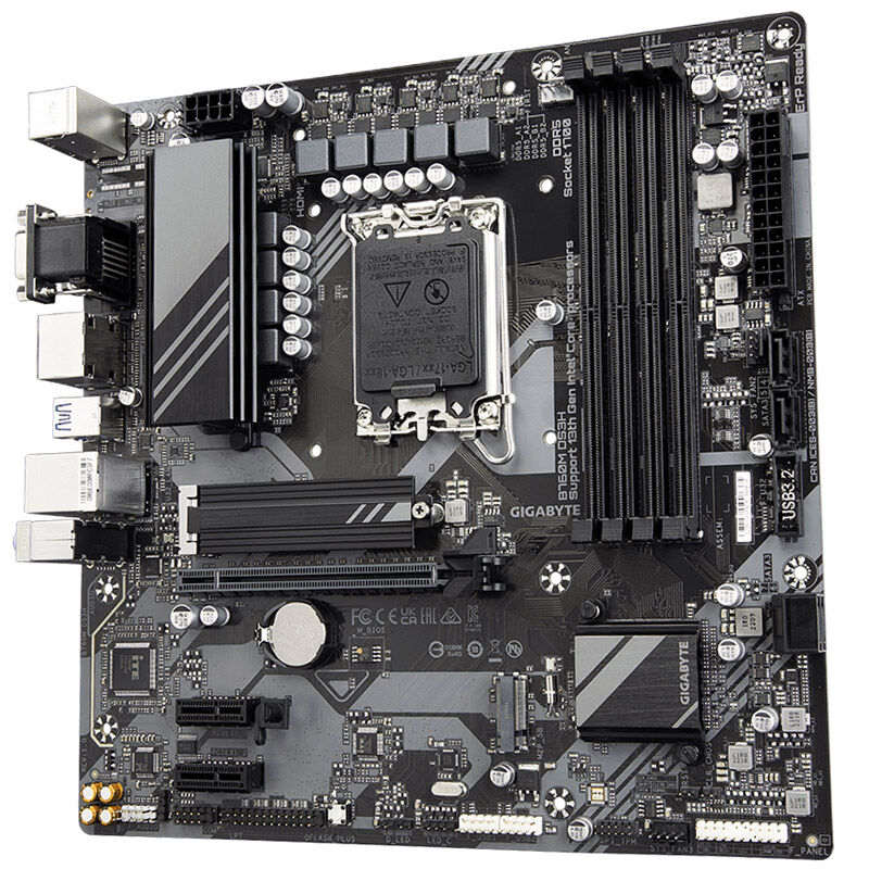 Nærbilde av Gigabyte B760M DS3H hovedkort PCIe slot