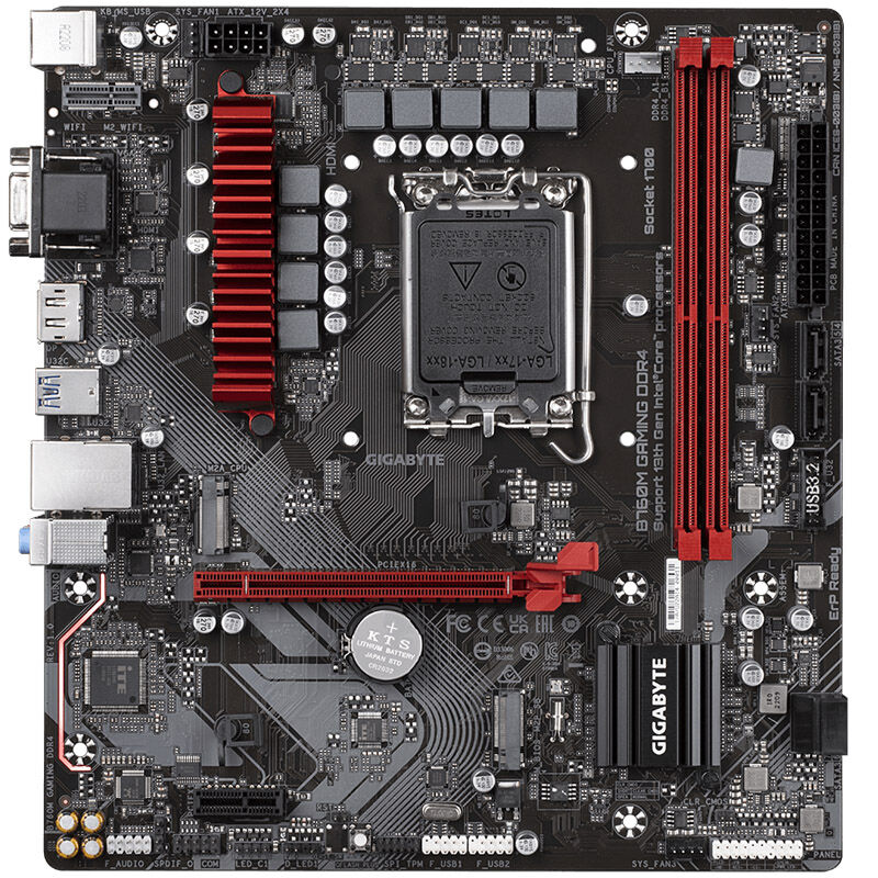 Gigabyte B760M Gaming DDR4 nærbilde av M.2 slot