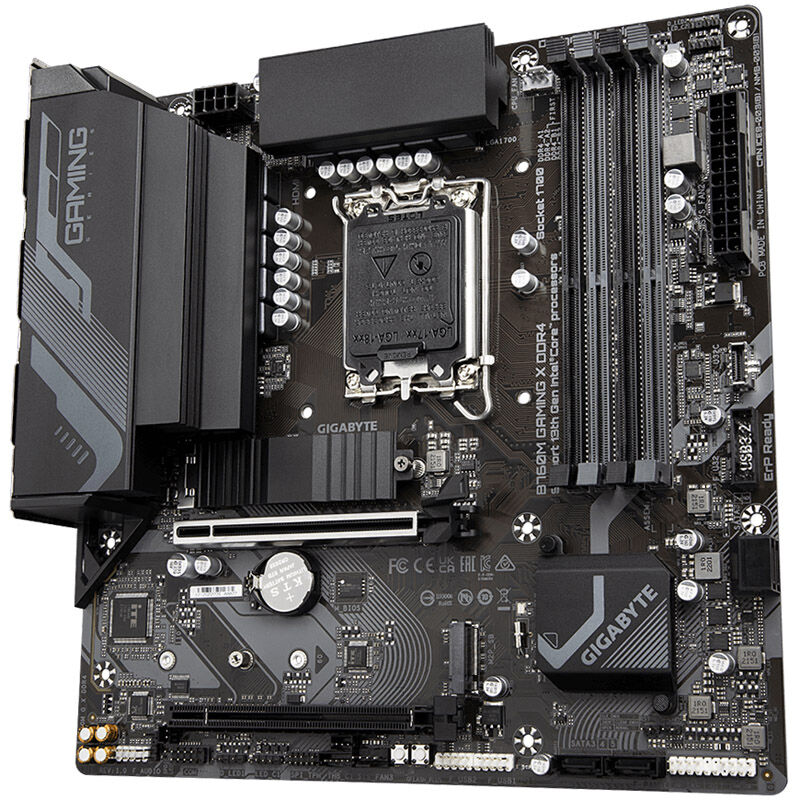 Detalj av Gigabyte B760M Gaming X hovedkort