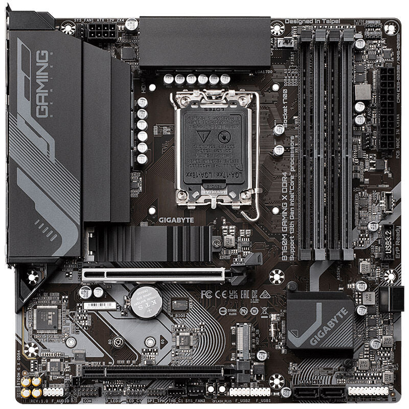 Gigabyte B760M Gaming X hovedkort montert i PC-kabinett