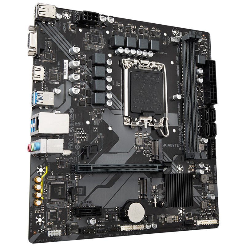 Gigabyte B760M H DDR4 hovedkort bakside