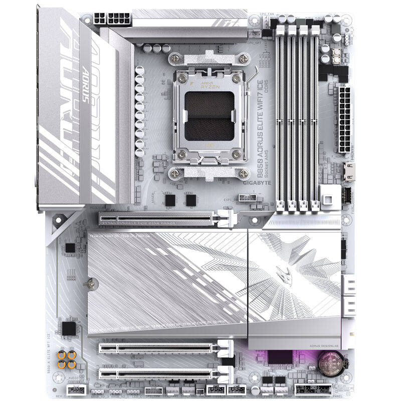 Detaljbilde av Gigabyte B850 Aorus Elite WiFi 7 ICE hovedkort