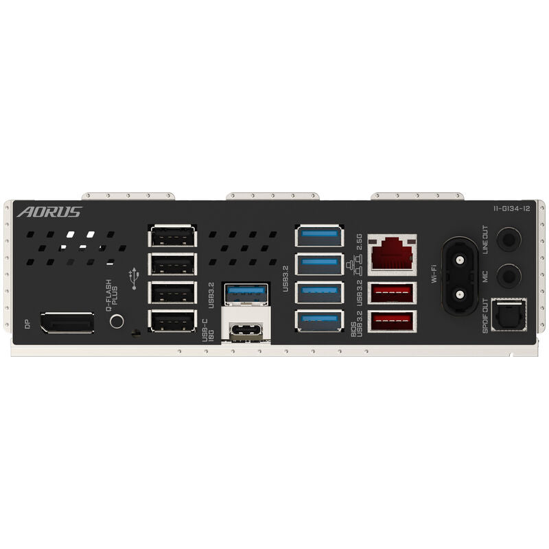 Nærbilde av Gigabyte B850 Aorus Elite WiFi 7 hovedkortets minnespor