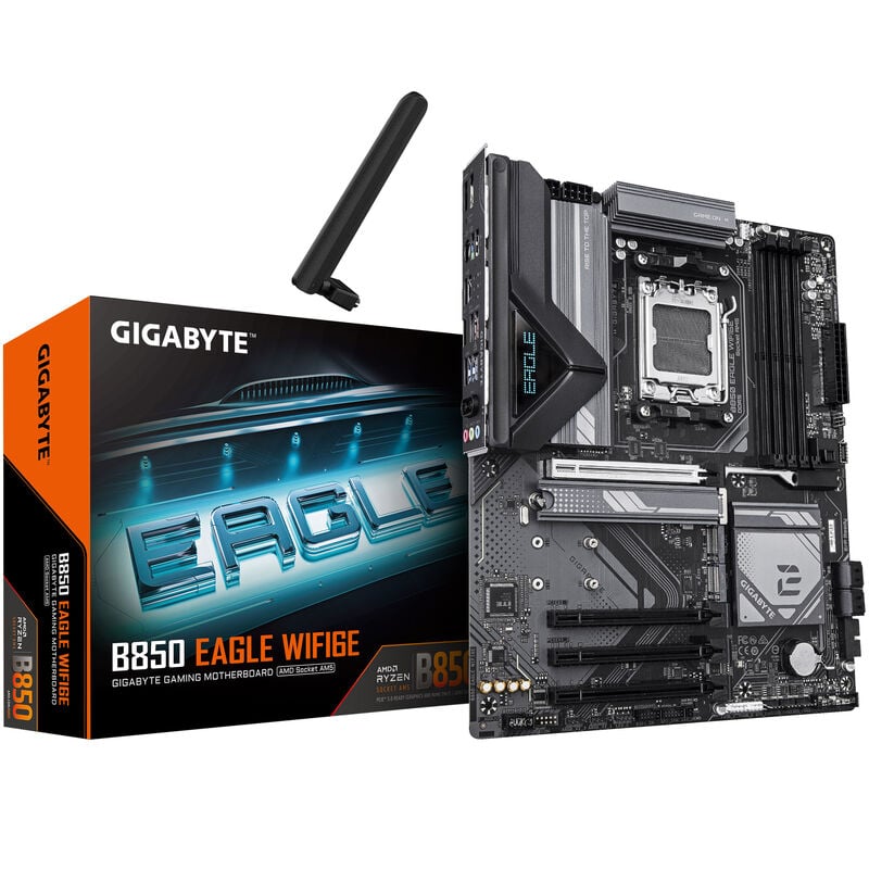 Gigabyte B850 Eagle WiFi 6E hovedkort forfra