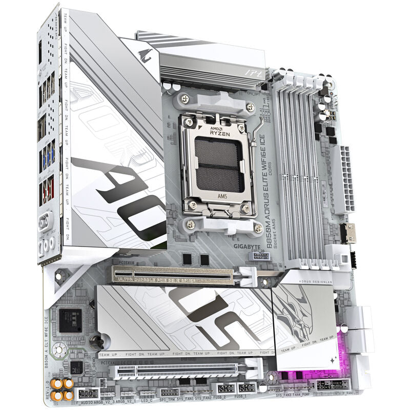 Gigabyte B850M AORUS Elite WiFi6E ICE hovedkort bakside