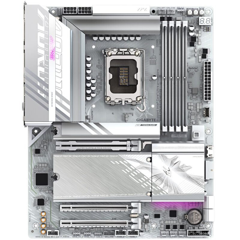 Detalj av Gigabyte B860 Aorus Elite WiFi7 ICE hovedkort