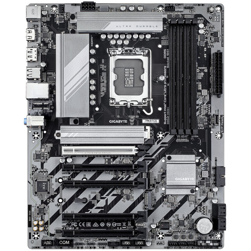 Detalj av Gigabyte B860 DS3H hovedkort med PCIe 5.0