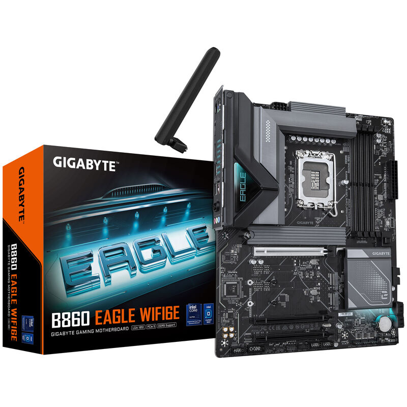 Gigabyte B860 Eagle WiFi6E hovedkort forfra