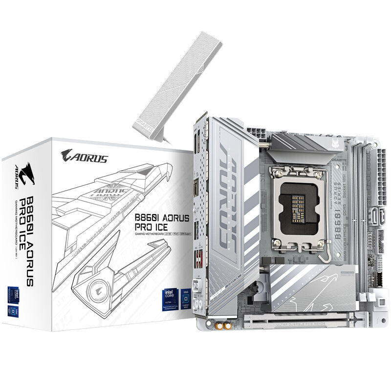 Gigabyte B860I Aorus Pro ICE hovedkort ITX forfra