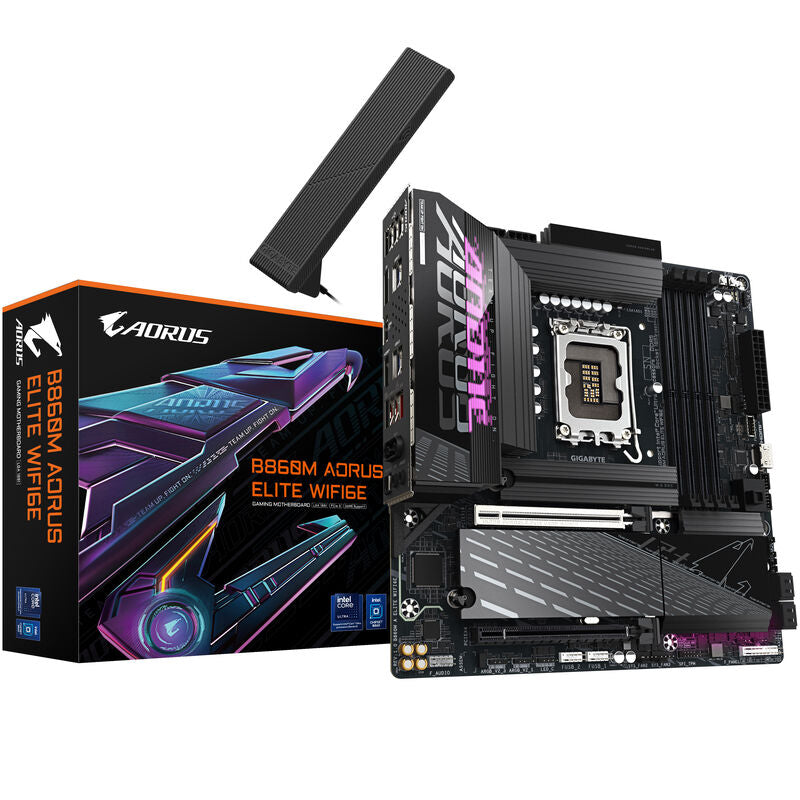 Gigabyte B860M Aorus Elite WiFi6E hovedkort forfra