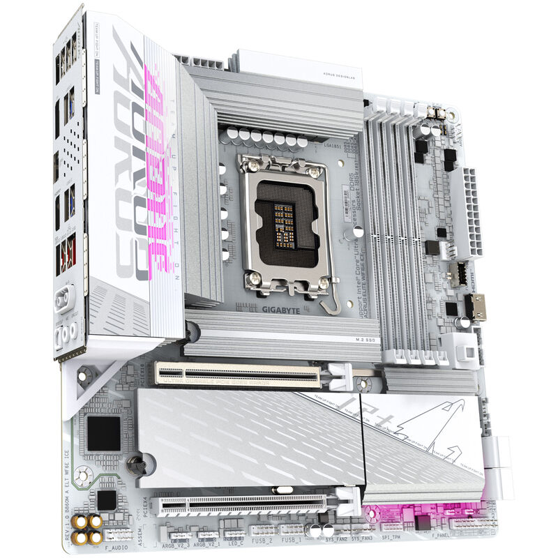 Gigabyte B860M Aorus Elite WiFi6E ICE hovedkort bakside