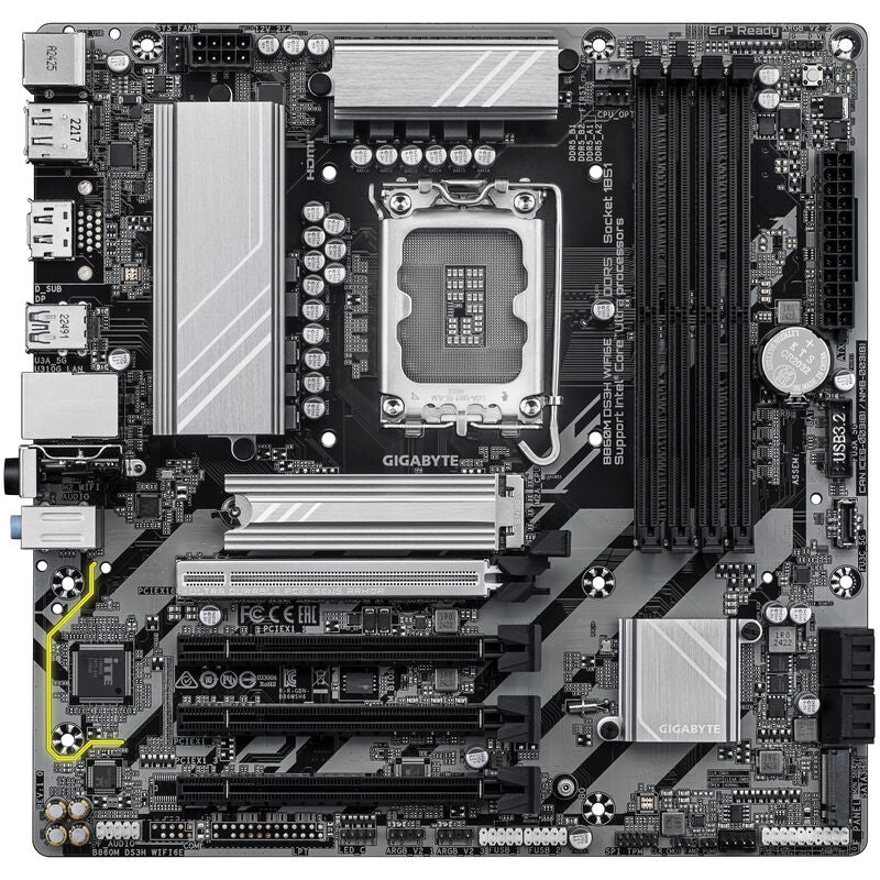 Gigabyte B860M DS3H WIFI6E hovedkort detalj av PCIe-spor