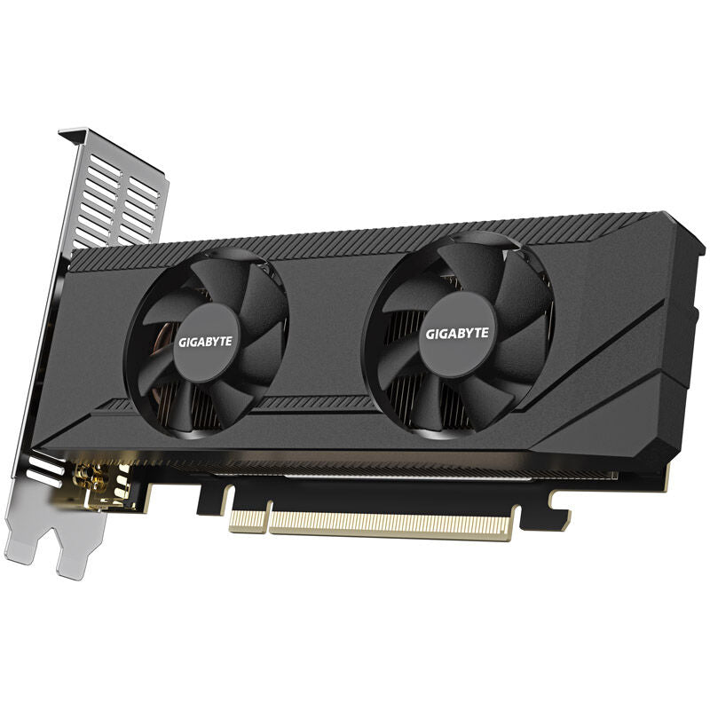 Gigabyte GeForce RTX 3050 OC Low Profile grafikkort vinklet