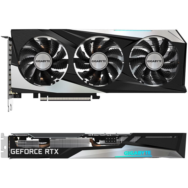 Detalj av Gigabyte GeForce RTX 3060 Gaming OC grafikkort kjølesystem