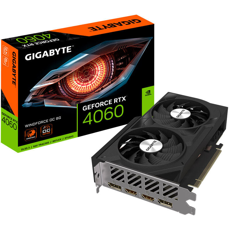 Gigabyte GeForce RTX 4060 Windforce OC 8G grafikkort forfra
