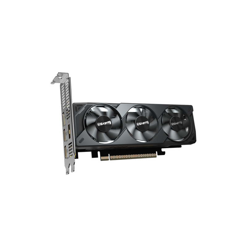 Detalj av kjølevifter på Gigabyte GeForce RTX 5050 OC Low Profile