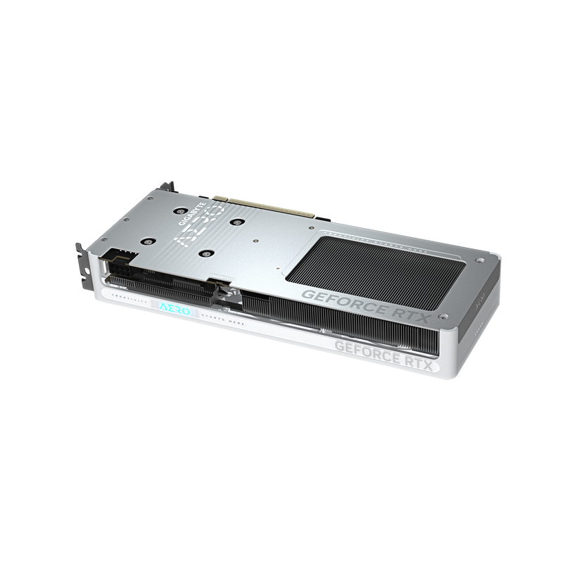 Nærbilde av Gigabyte GeForce RTX 5060 Aero OC grafikkort kjølevifter