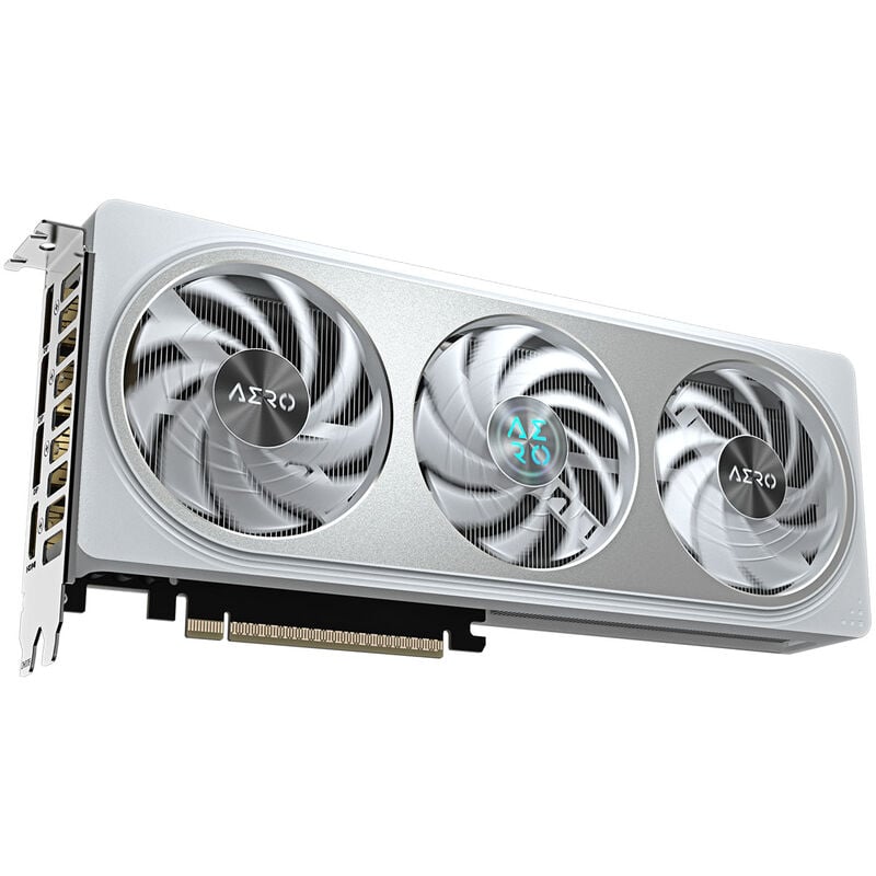Gigabyte GeForce RTX 5060 Ti Aero OC grafikkort hvit sideprofil