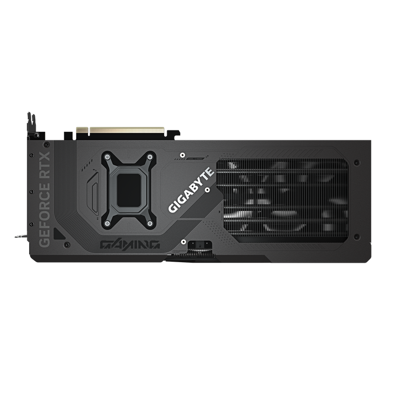 Nærbilde av RGB-belysning på Gigabyte GeForce RTX 5070 Gaming OC