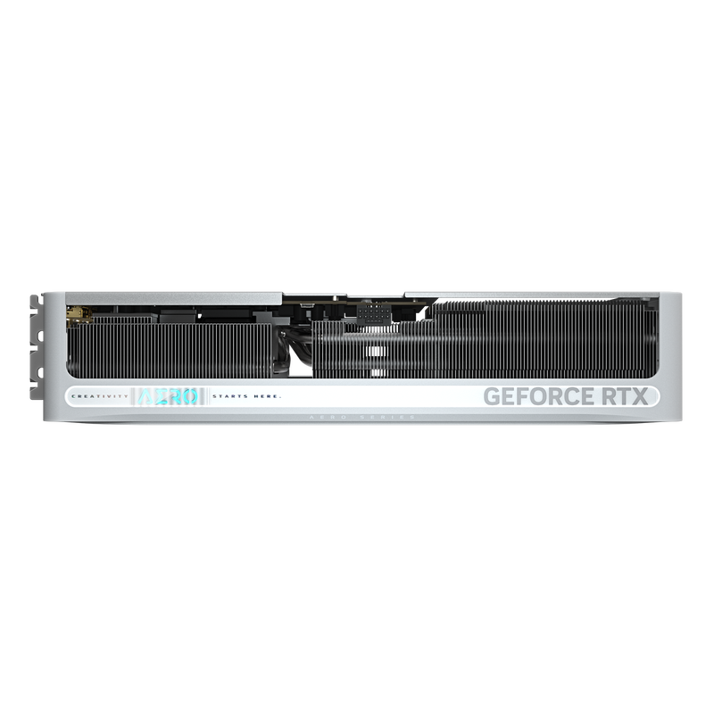 Gigabyte GeForce RTX 5070 Ti Aero OC i hvit farge med vifter