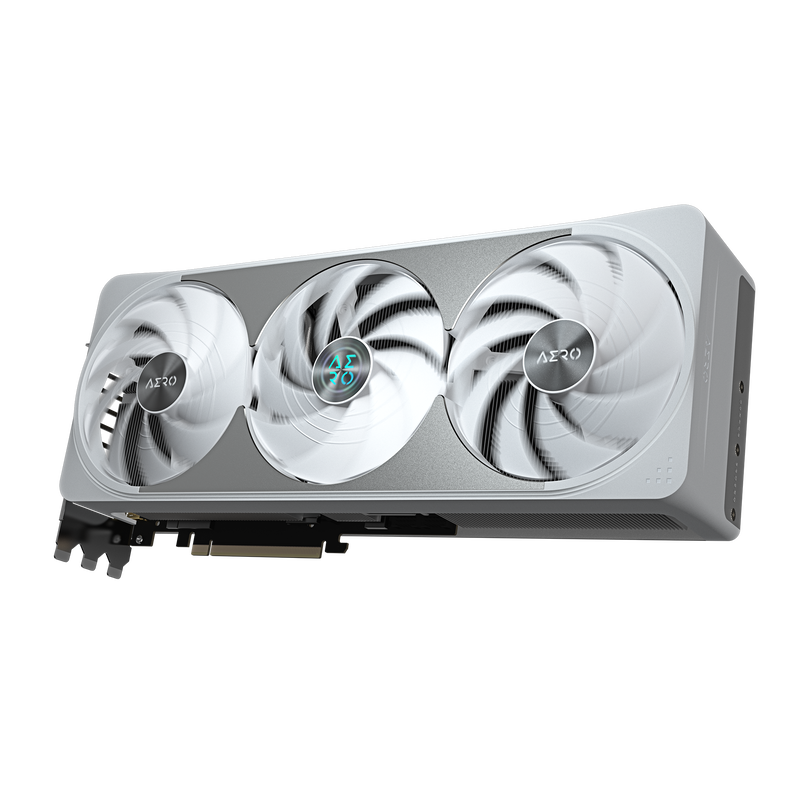 Gigabyte GeForce RTX 5070 Ti Aero OC montert i PC-kabinett hvit