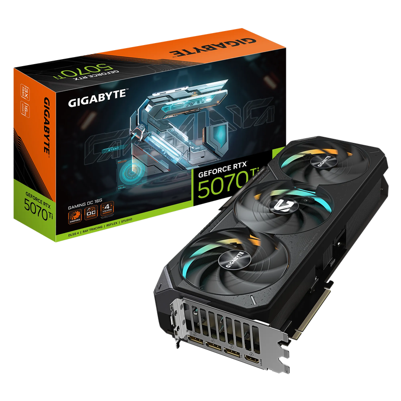 Gigabyte GeForce RTX 5070 Ti Gaming OC grafikkort forfra