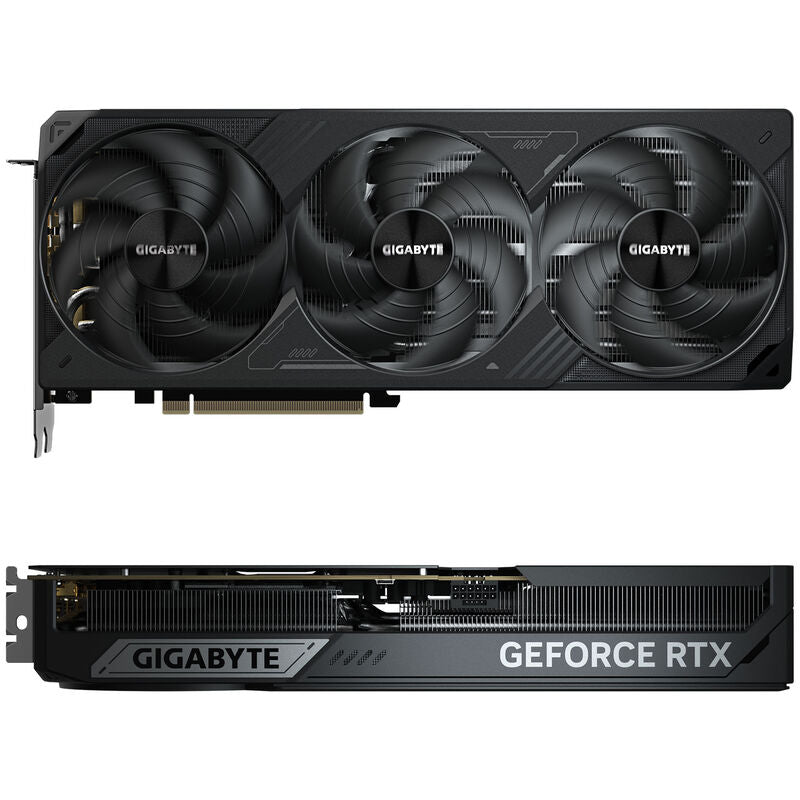 Detalj av kjølevifter på Gigabyte GeForce RTX 5070 Ti Windforce OC SFF