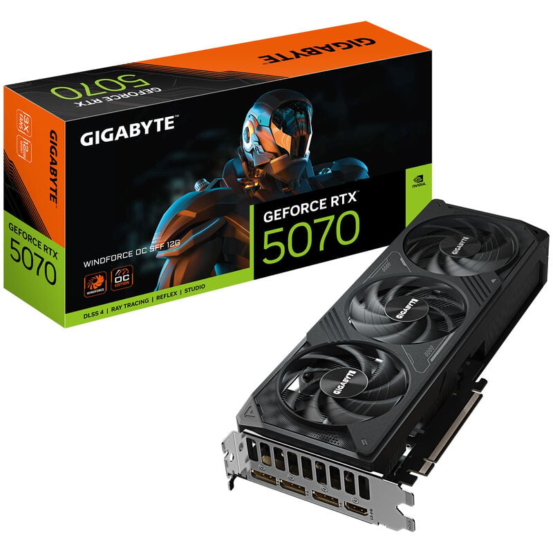 Gigabyte GeForce RTX 5070 Windforce OC SFF grafikkort forfra