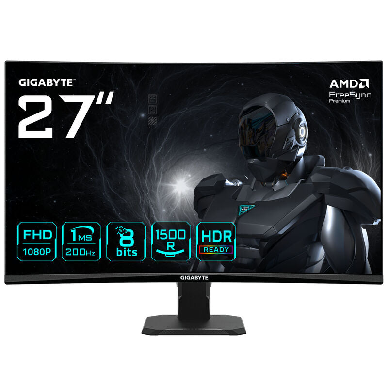 Gigabyte GS27FCA 27 tommers curved gamingskjerm forfra