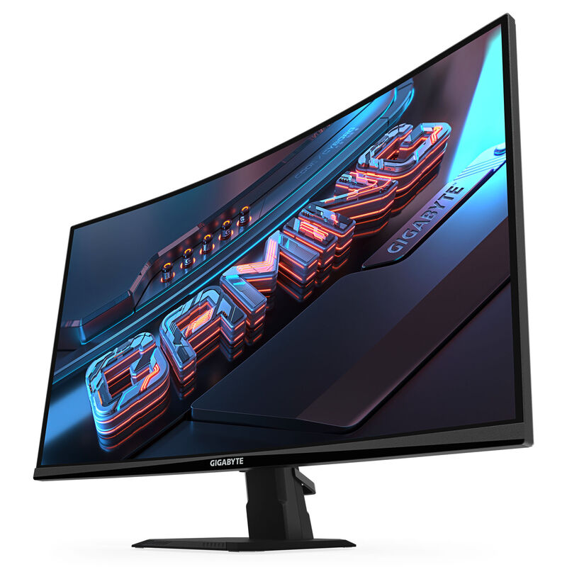 Gigabyte GS27QCA 27" QHD gamingskjerm nærbilde av skjermkurve