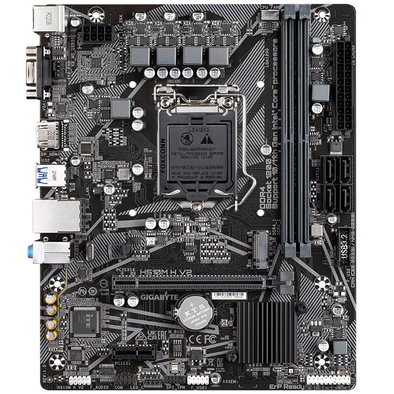 Detalj av Gigabyte H510M H V2 hovedkort PCIe slots