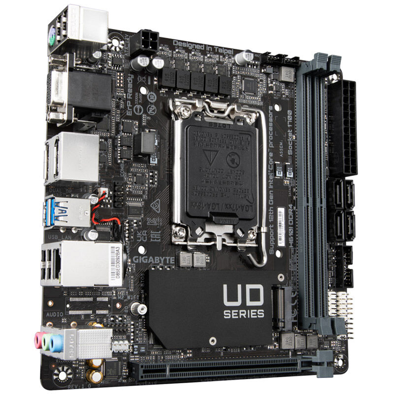 Gigabyte H610I DDR4 hovedkort Mini-ITX bakside