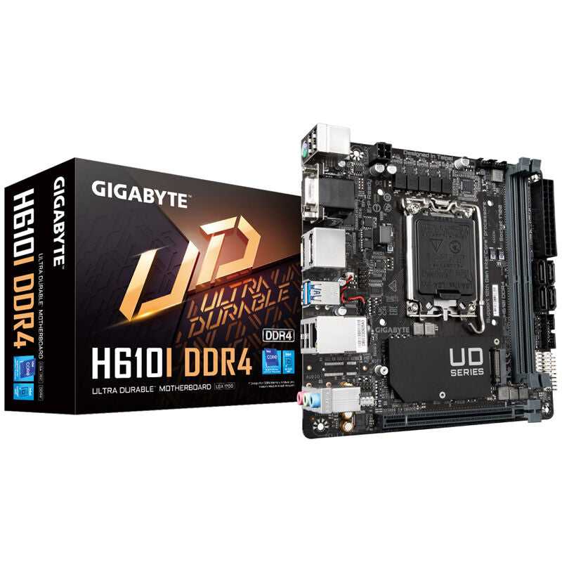 Gigabyte H610I DDR4 hovedkort Mini-ITX forfra