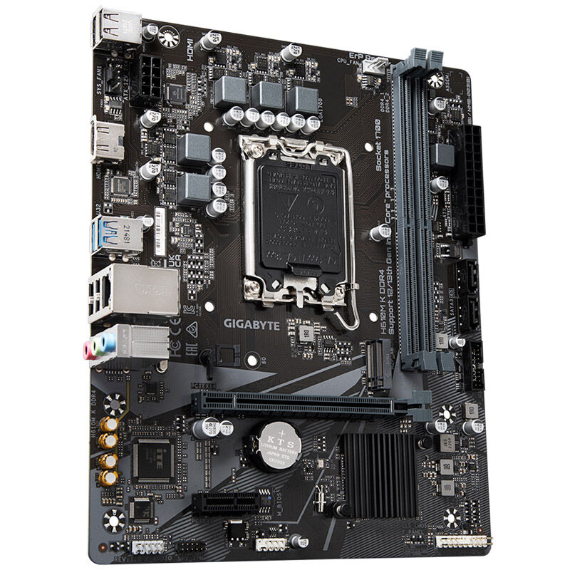 Gigabyte H610M K DDR4 hovedkort bakside