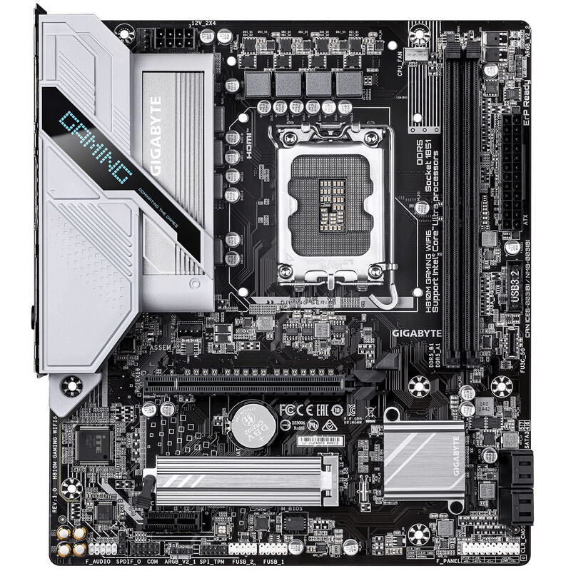 Detalj av Gigabyte H810M Gaming WiFi 6 hovedkort mATX DDR5 LGA 1851