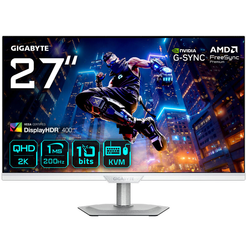 Gigabyte M27Q2 QD ICE 27" QHD gamingskjerm forfra