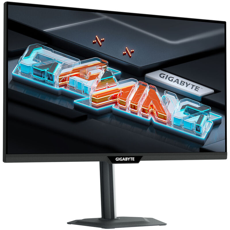 Gigabyte M27Q3 bakside med tilkoblinger